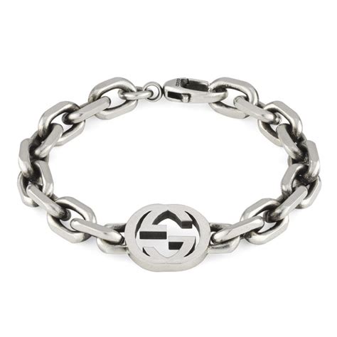 gucci charm bracelet in silver|gucci interlocking silver bracelet.